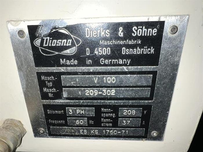 Used Diosna model D100 stainless steel high intensity mixer