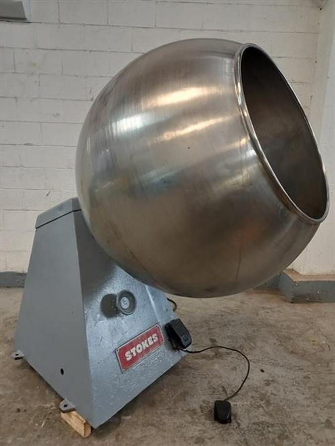 Used Stokes model 900-18 42" dia. stainless steel coating pan