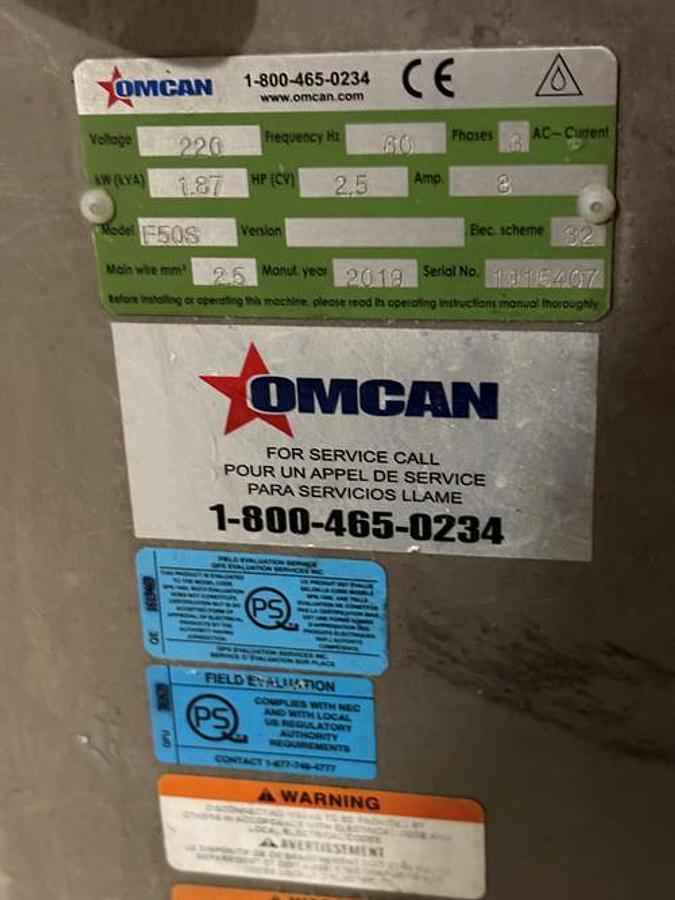Used Omcan model FGOS 50-lb Batch Stuffer