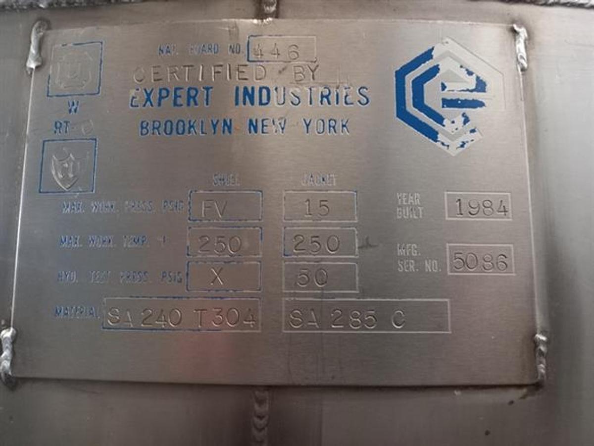 Used Gemco 30 cubic foot stainless steel jacketed double cone blender