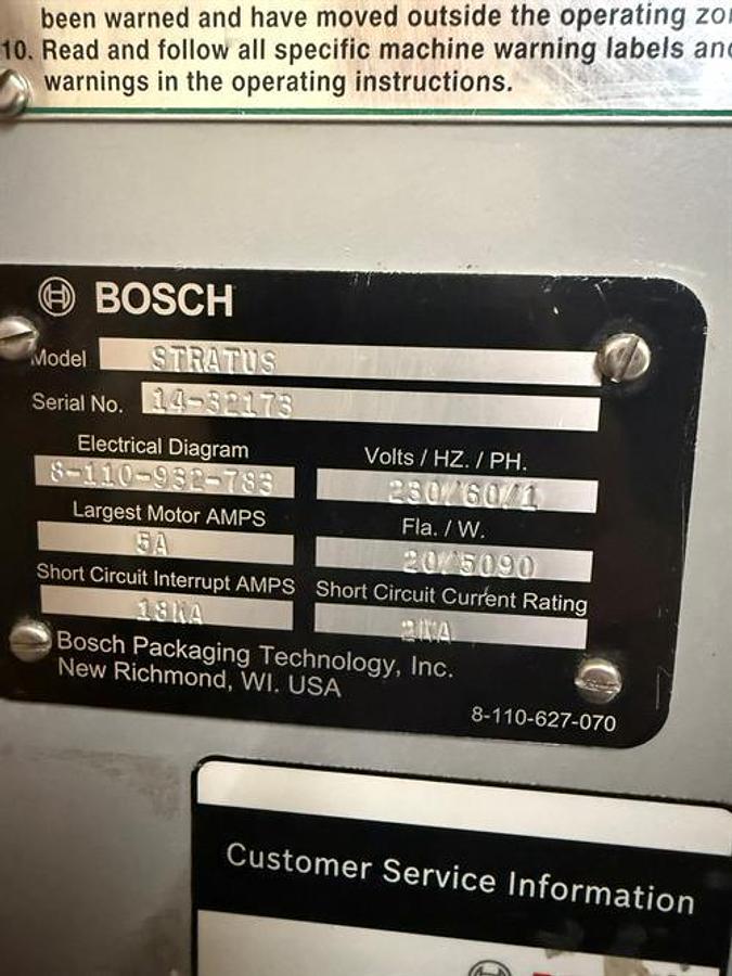 Used Bosch Stratus Horizontal Flow Wrapper