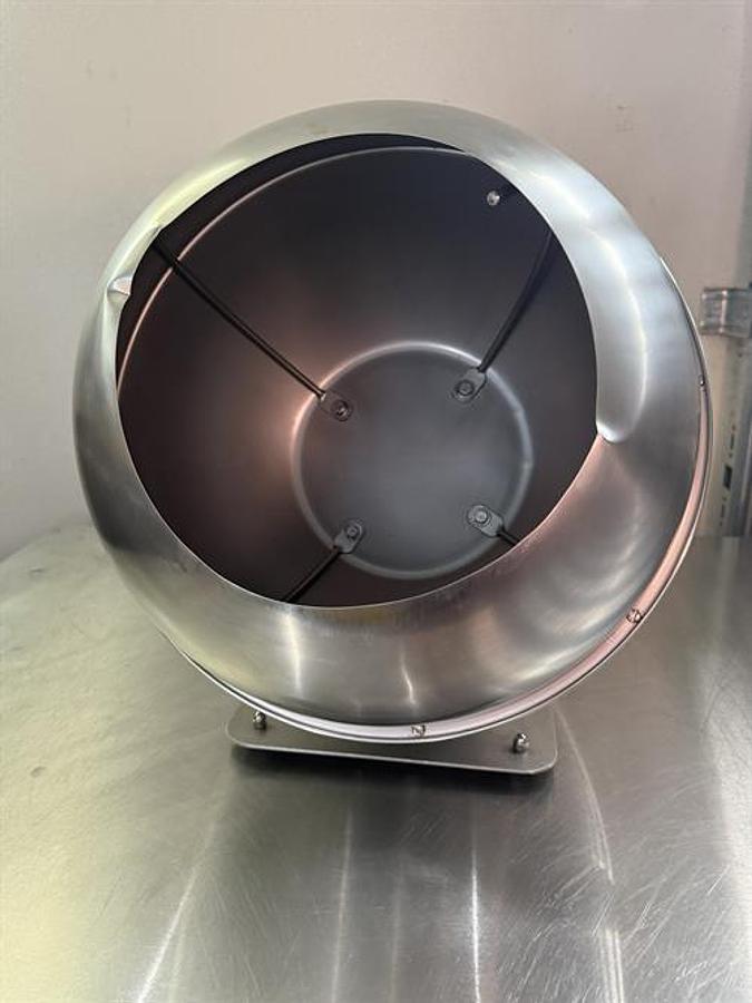 Used Used National Equipment 16" diameter stainless steel ribbed coating pan