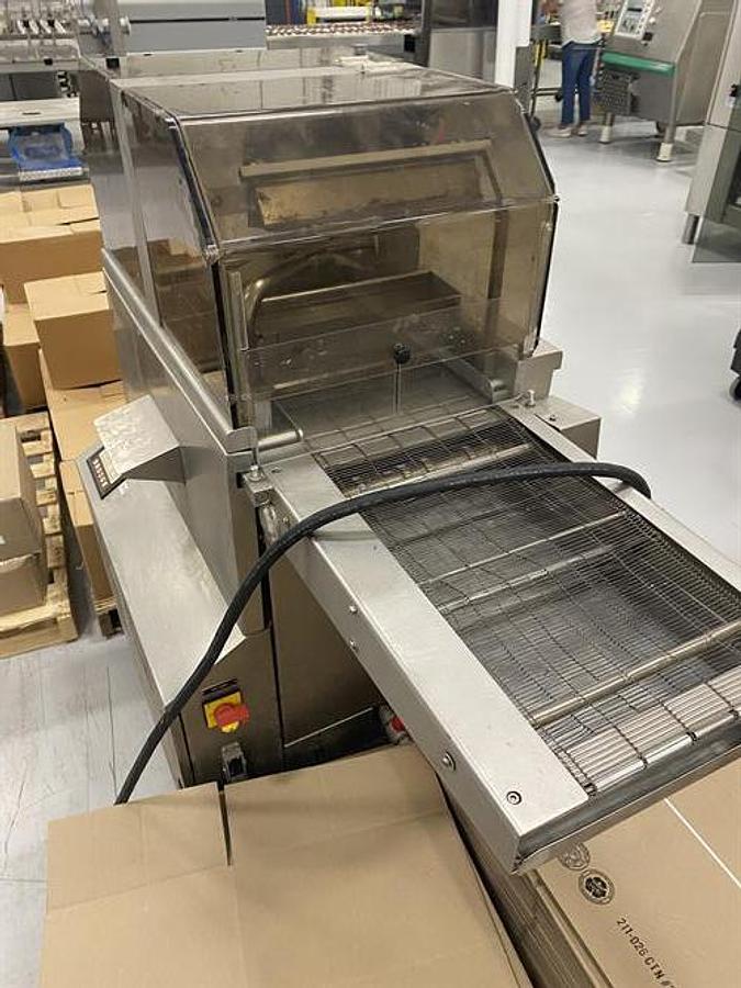 Used Sollich 420mm Enrobing Line with Flow Wrapper