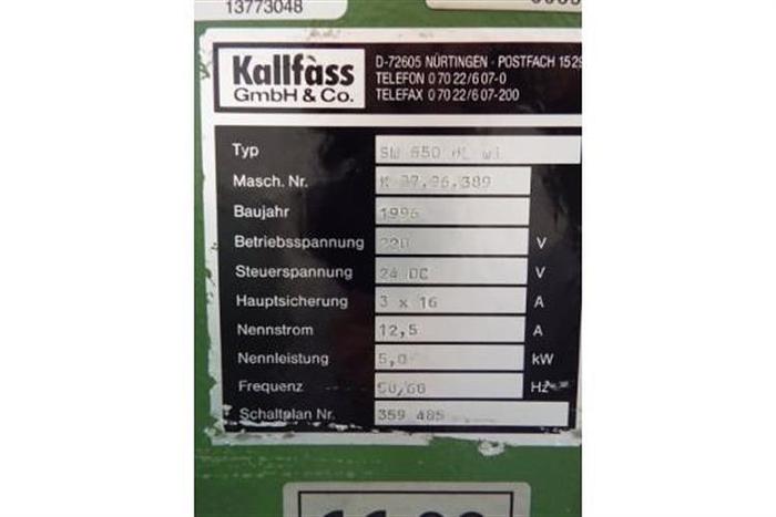 Used Kallfass Automatic Collator Stretch Film Bulls Eye Wrapper and Shrink