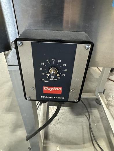 Used Pharmafill model TTA36T 36" diameter stainless steel accumulating table