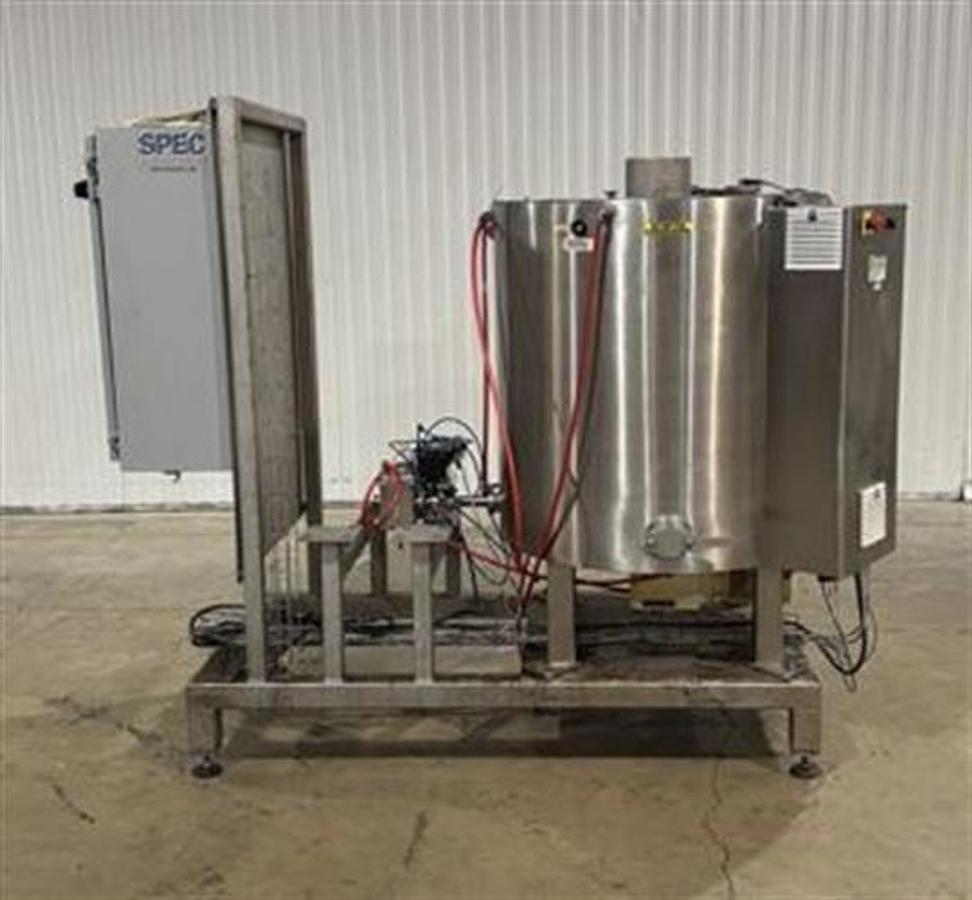 Used Savage 1250 lb SS Chocolate Melter with SS Jacketed Pump