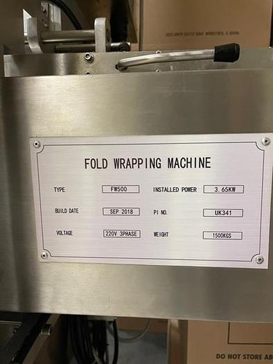 Used Loynds model FW500 Fold Wrapper for Pre-Formed Candies