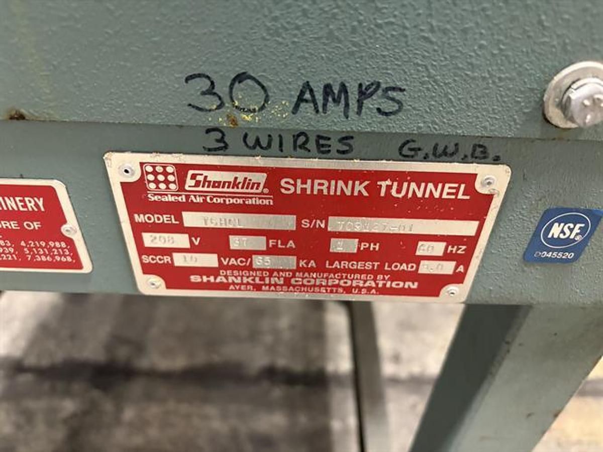 Used Shanklin Model T-6HCL Shrink Tunnel