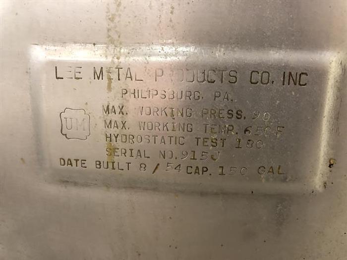 Used Lee 150 Gallon Stainless Steel Jacketed Cooking Kettle with Removable Basket