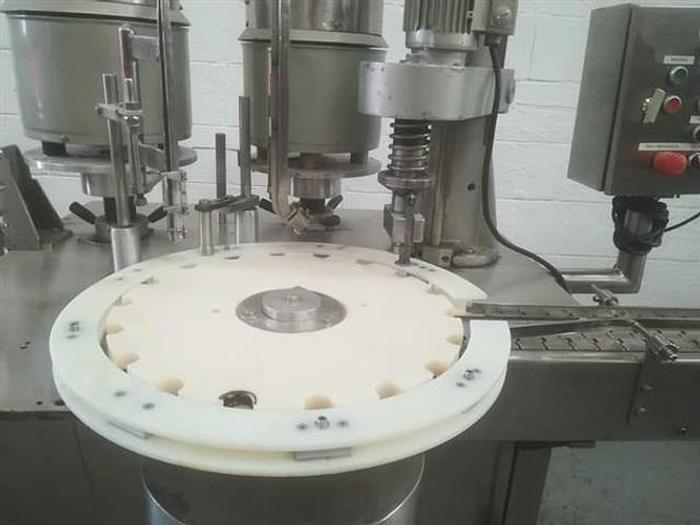 Used Mar model M stainless steel Monoblock type automatic piston filler