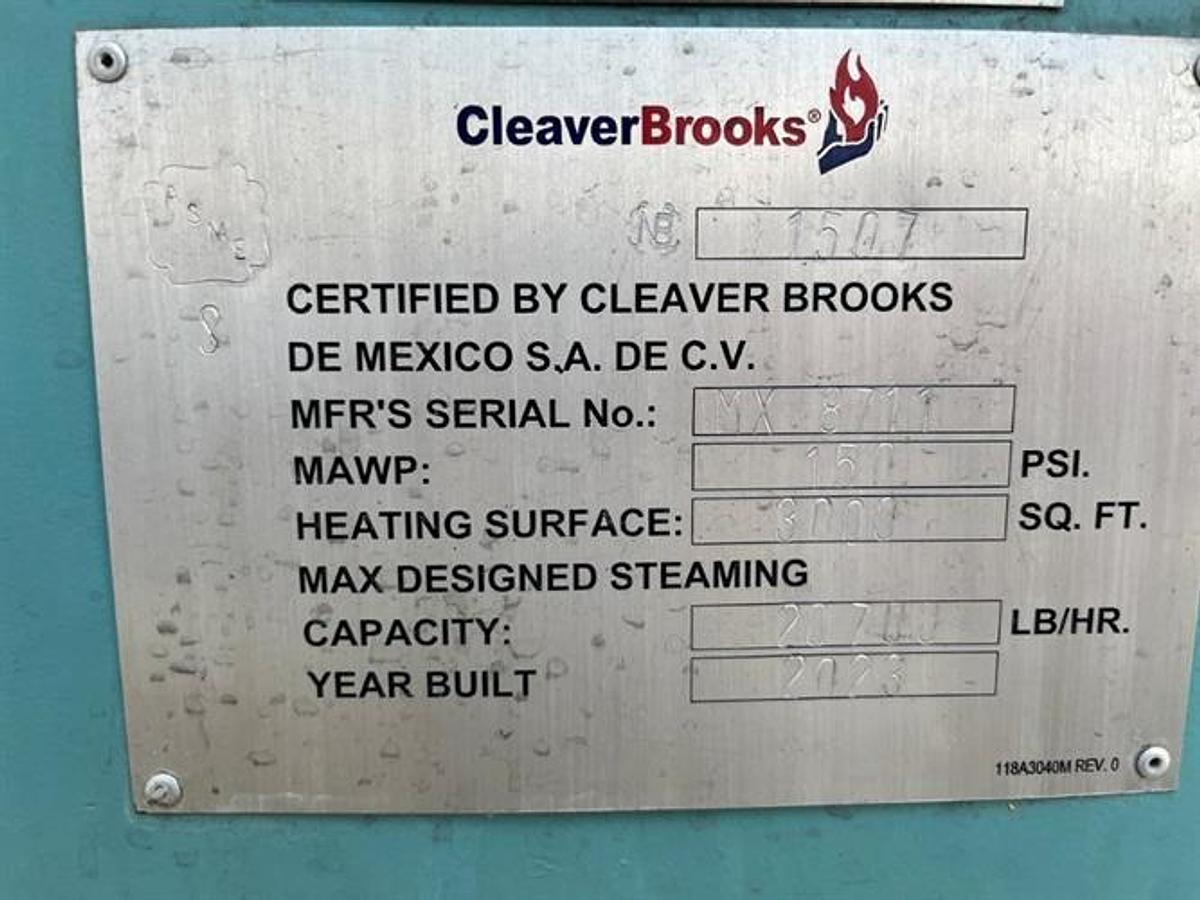 Used Cleaver Brooks model CB 700-600 boiler
