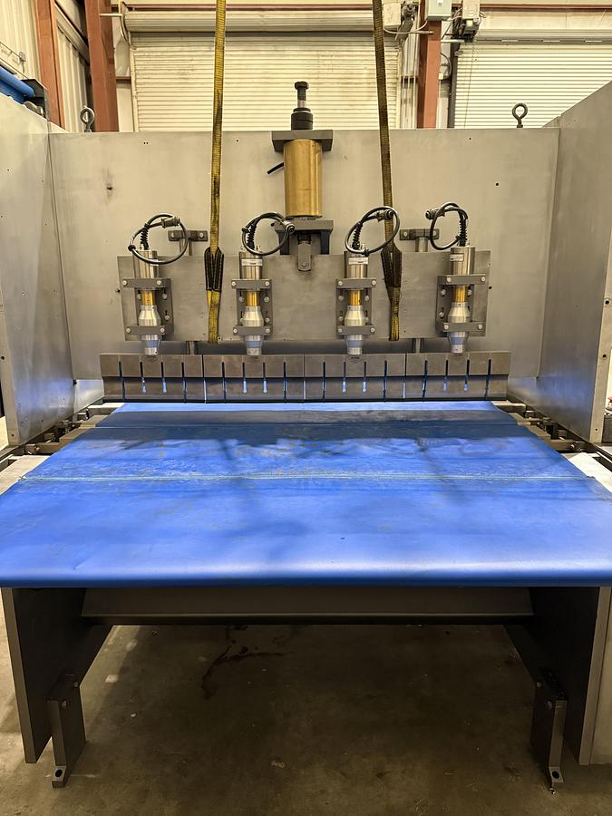 Used APV 48" Two Roll Extruder with Ultrasonic Guillotine Cutter