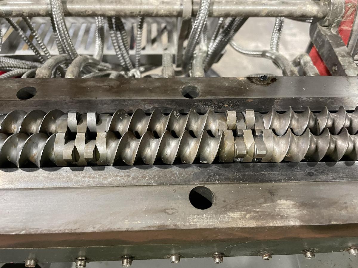 Used Baker Perkins Model MP24 Stainless Steel Twin Screw Extruder