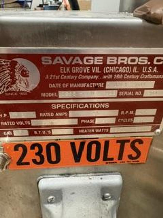 Used Savage 450/450 lb Stainless Steel Stack Melter with Automatic Tempering