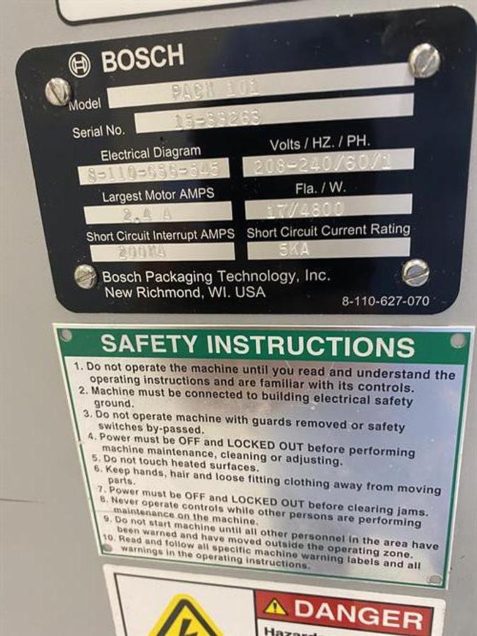 Used Bosch Pack 101 Horizontal Flow Wrapper