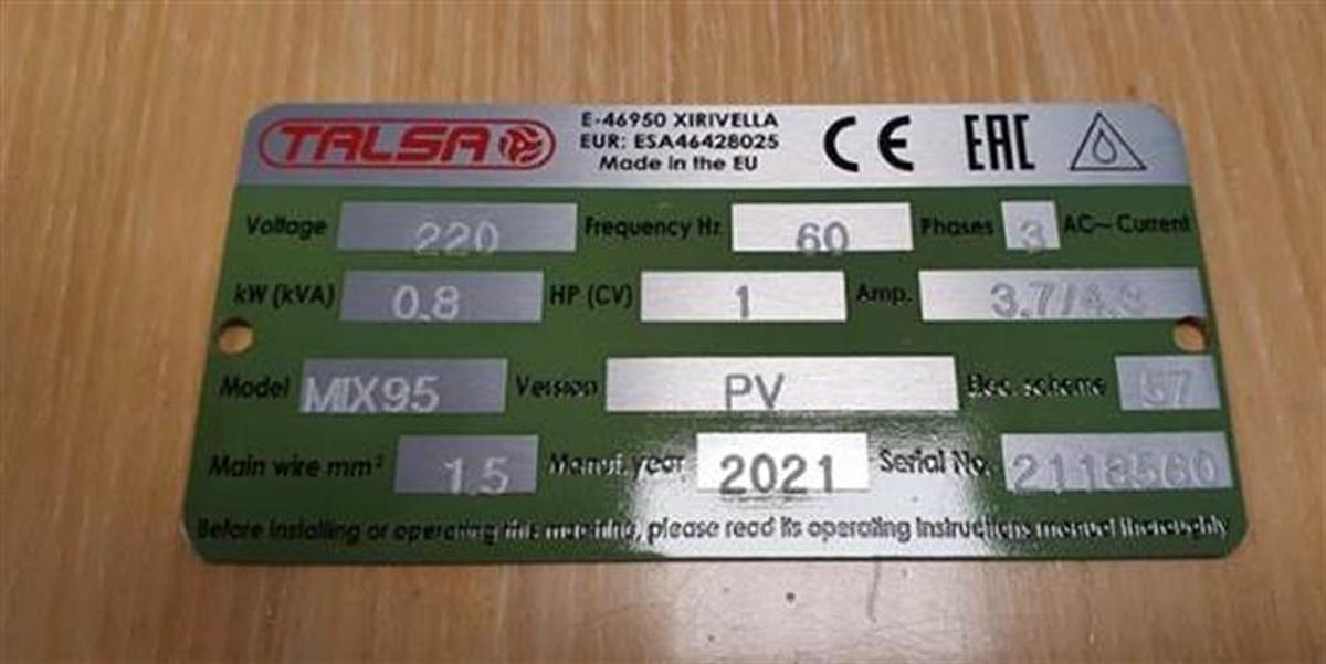 Used Talsa MIX 95 PV Mixer