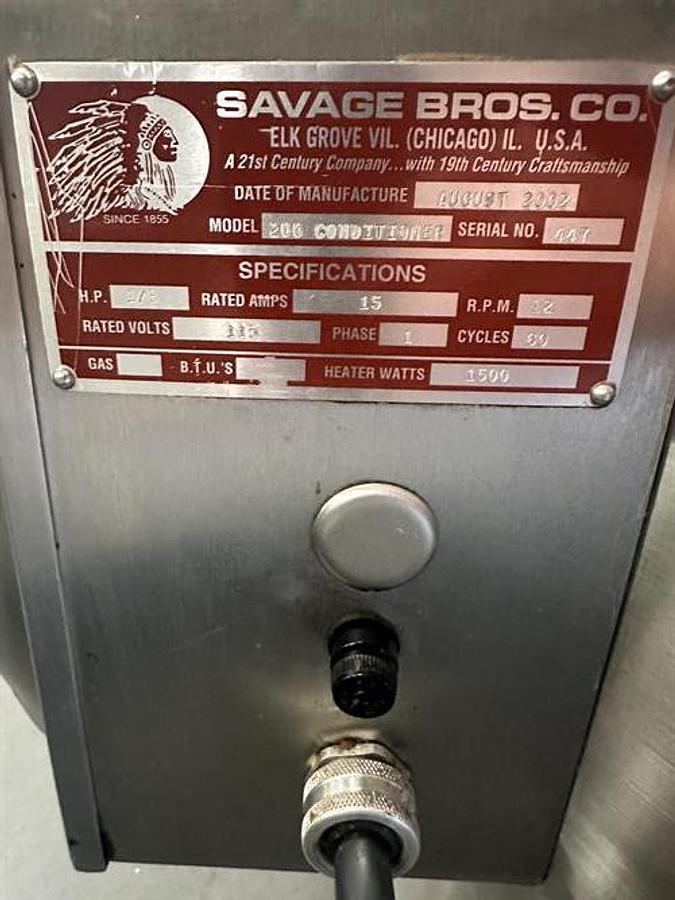 Used Savage 200-lb Stainless Steel Chocolate Melter