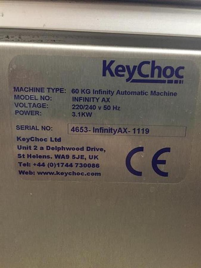 Used KeyChoc Infinity AX 60kg Tempering Unit