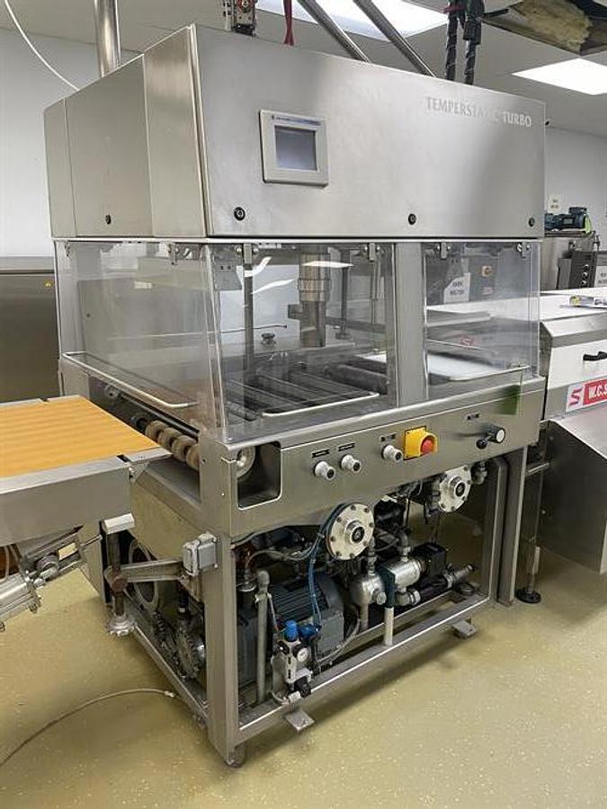 Used Sollich TTS-620 24" wide Temperstatic Enrober with Sollich Thermo Flow 40-ft Cooling Tunnel