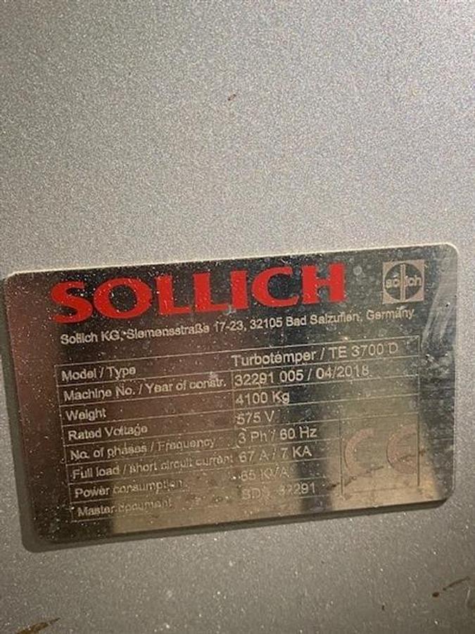 Used Sollich Model TurboTemperer TE 3700 D