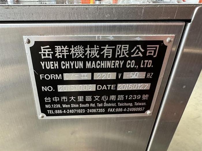 Used Yueh Chyun model CY-II stick pack machine for powders