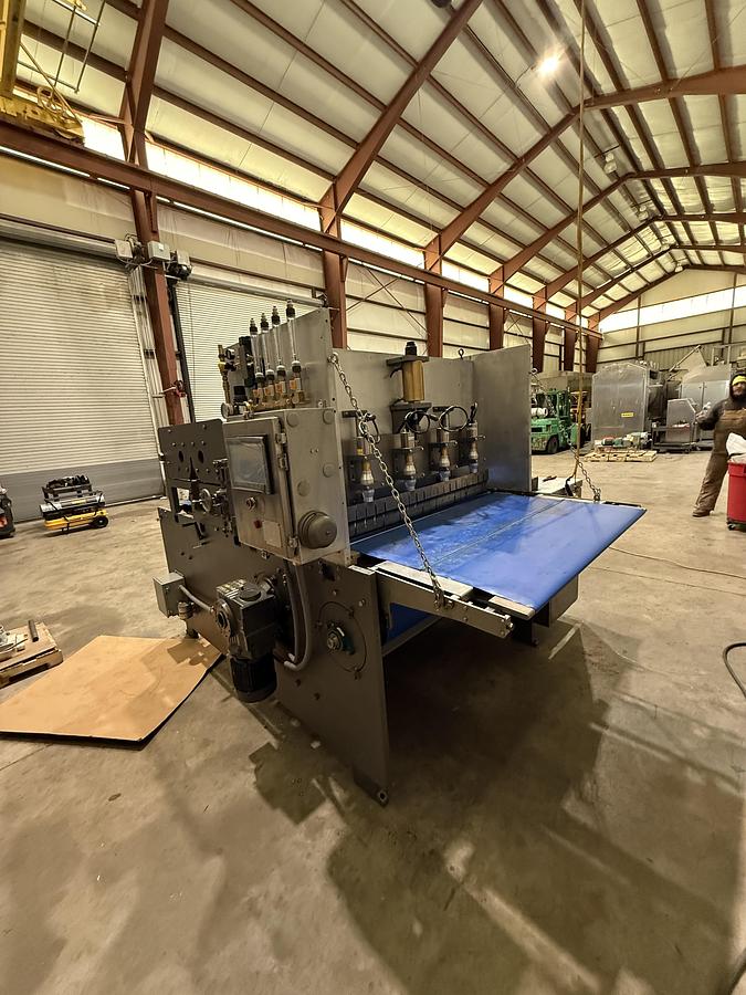 Used APV 48" Two Roll Extruder with Ultrasonic Guillotine Cutter