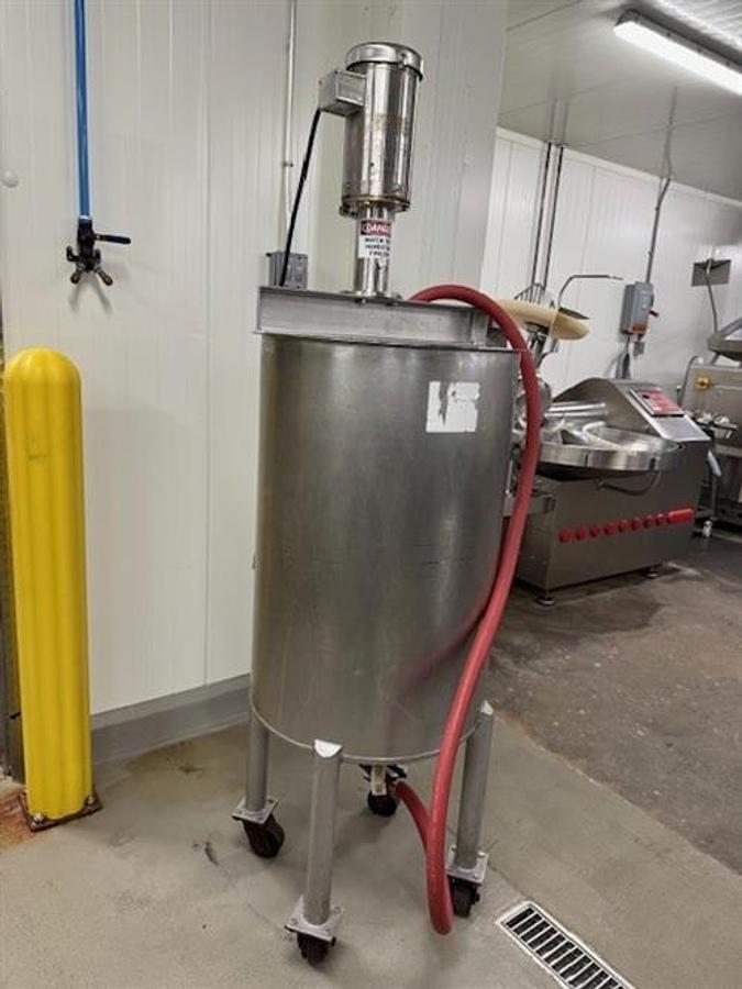 Used 75 gallon stainless steel tank with high shear mixer