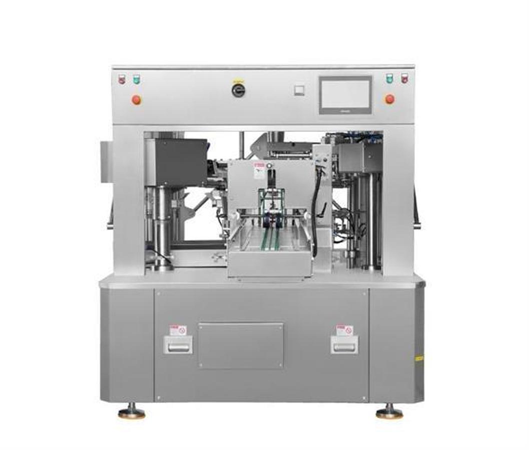 Used New Genesis Rotary Pre-Made Pouch Machine with 14-Head Scale