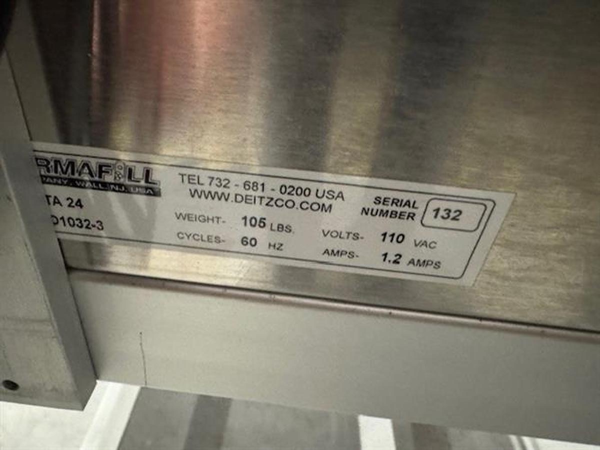 Used Pharmafill model TTA 24" diameter stainless steel accumulating table