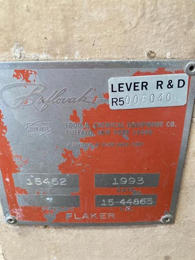 Used Buflovak 18" Wide Stainess Steel Drum Flaker with Top Applicator Roller