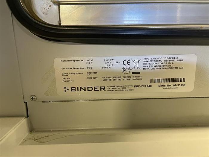 Used Binder KBF-ICH 240 Humidity test Chamber