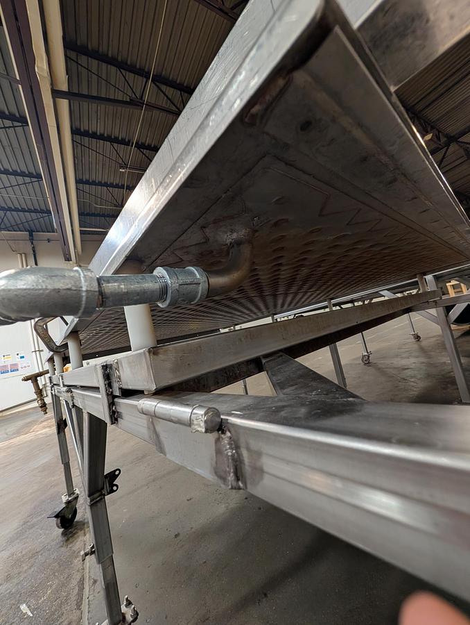 Used 9-ft long x 57" wide Stainless Steel Cooling Table