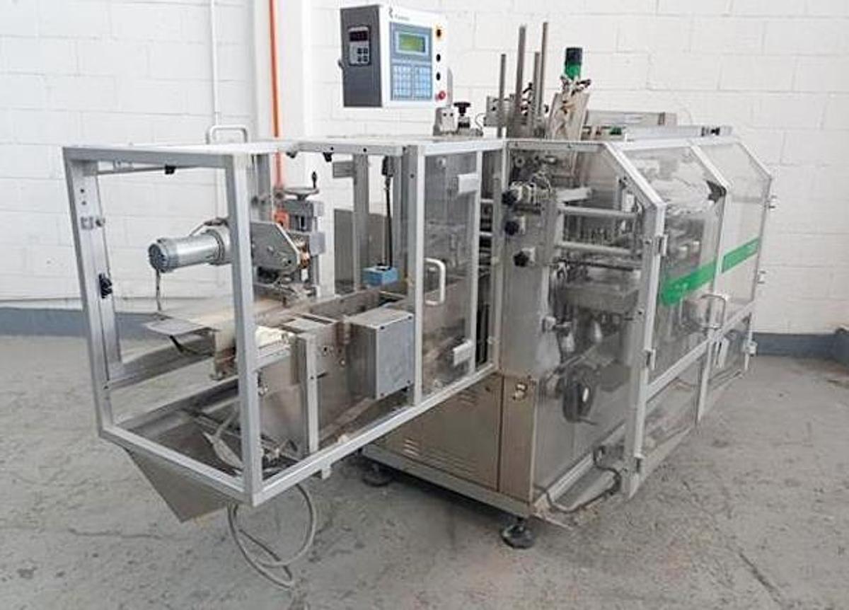 Used Promatic model P150 automatic horizontal intermittent motion cartoner for blisters