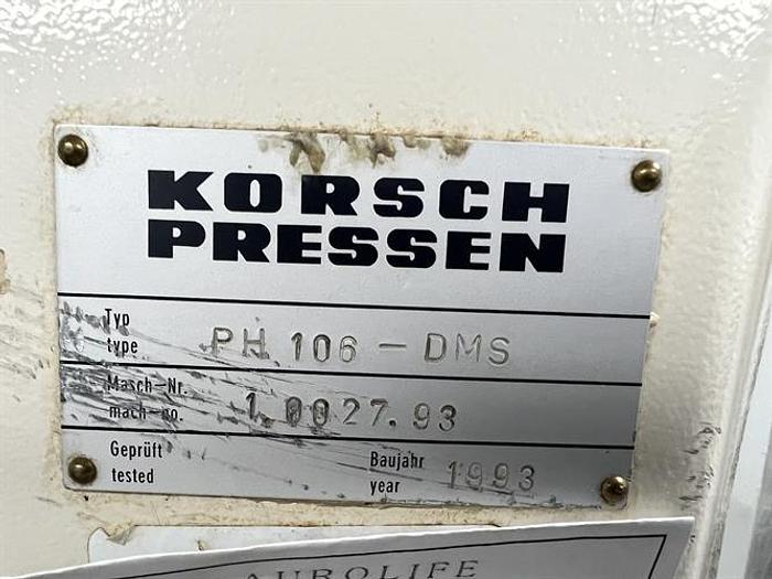 Used Korsch Model PH106-DMS 6 Station Tablet Press
