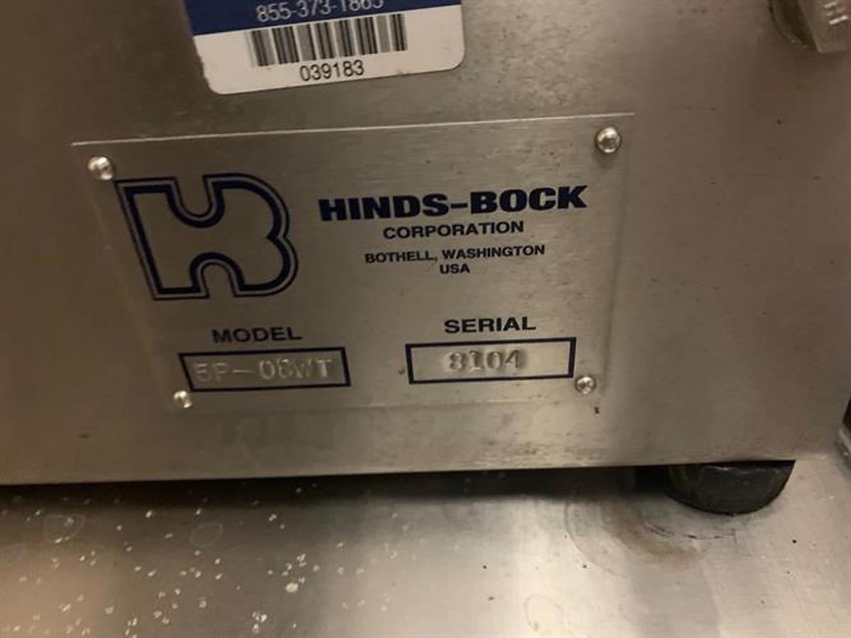 Used Hinds Bock Model 5P-08WT Cake Depositor