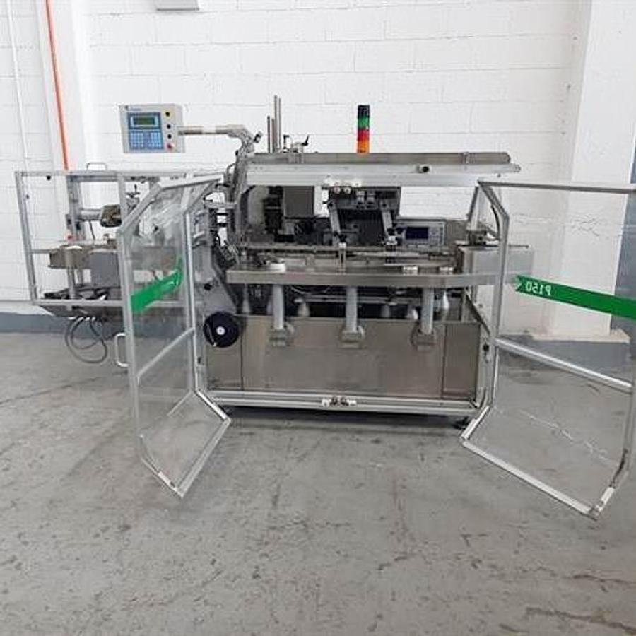 Used Promatic model P150 automatic horizontal intermittent motion cartoner for blisters