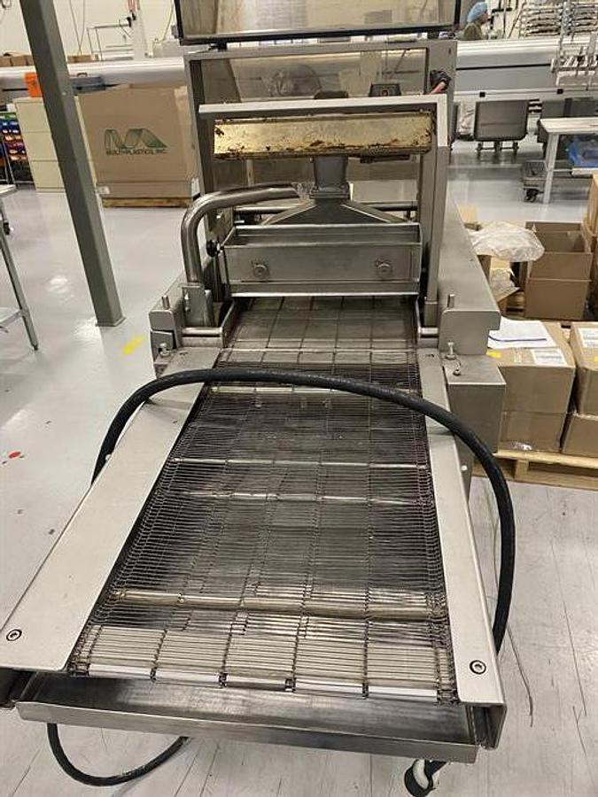 Used Sollich 420mm Enrobing Line with Flow Wrapper