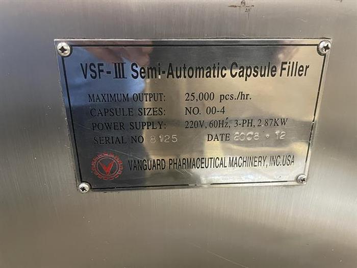 Used Vanguard VSF-III semi-automatic encapsulator