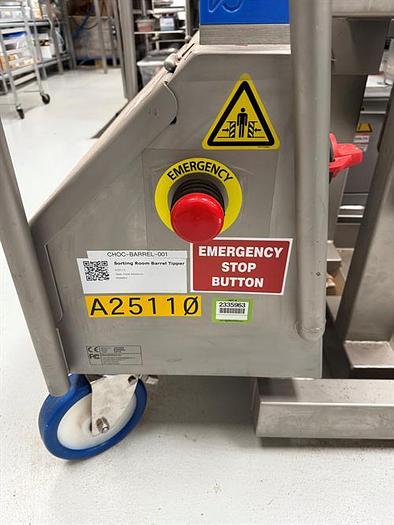 Used Backsaver BRL Stainless Steel Drum Dumper