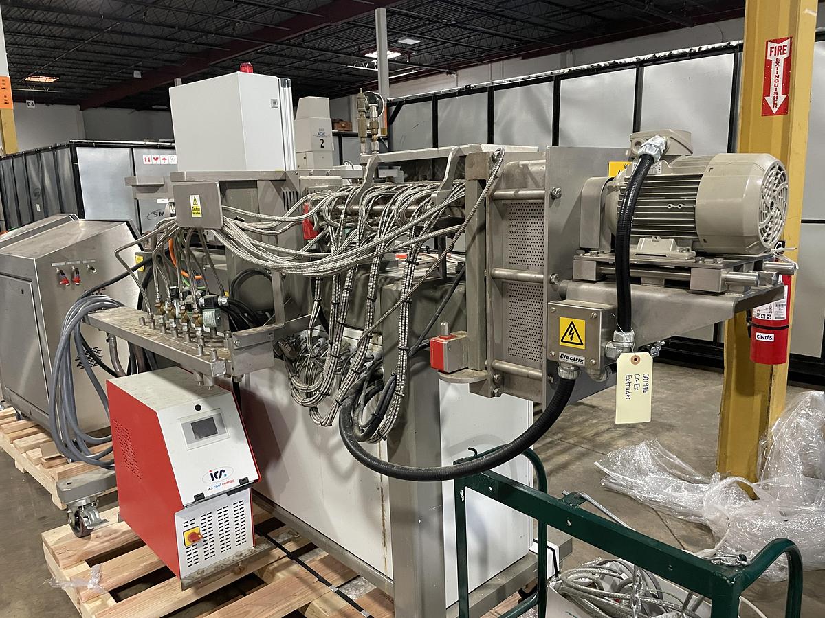 Used Baker Perkins Model MP24 Stainless Steel Twin Screw Extruder