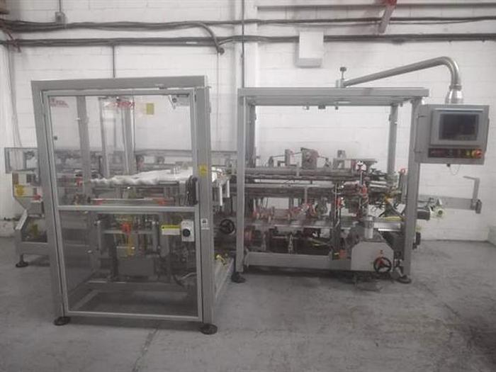 Used Serpa model 120 stainless steel vertical cartoner for bottles