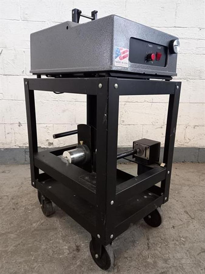 Used Advent model 310 semi-automatic pressure sensitive wraparound labeler