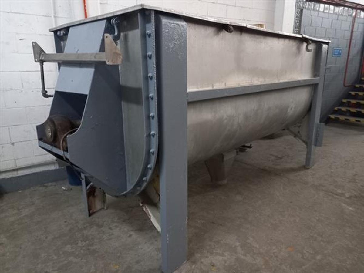 Used 80 Cu Ft stainless steel double ribbon blender