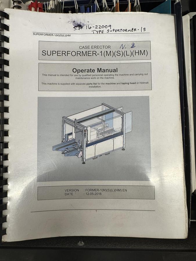 Used OK Superformer-1M Case Erector with OK SL220 Bag Inserter