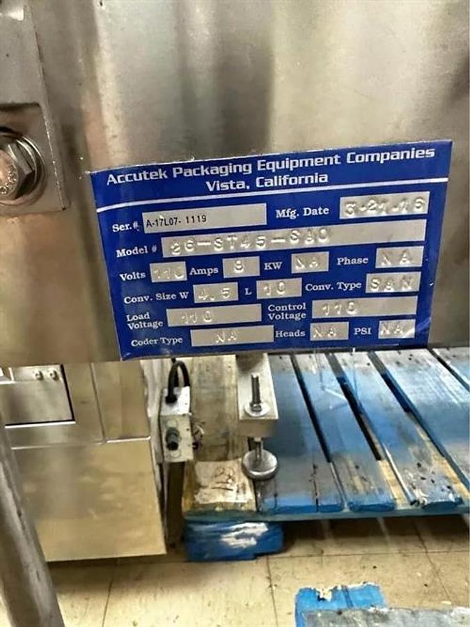 Used Accutek 6-Head Straight-Line Vacuum Filler