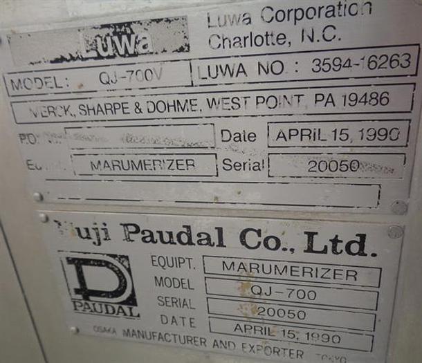 Used Fuji QJ700 Marumerizer Spheronizer