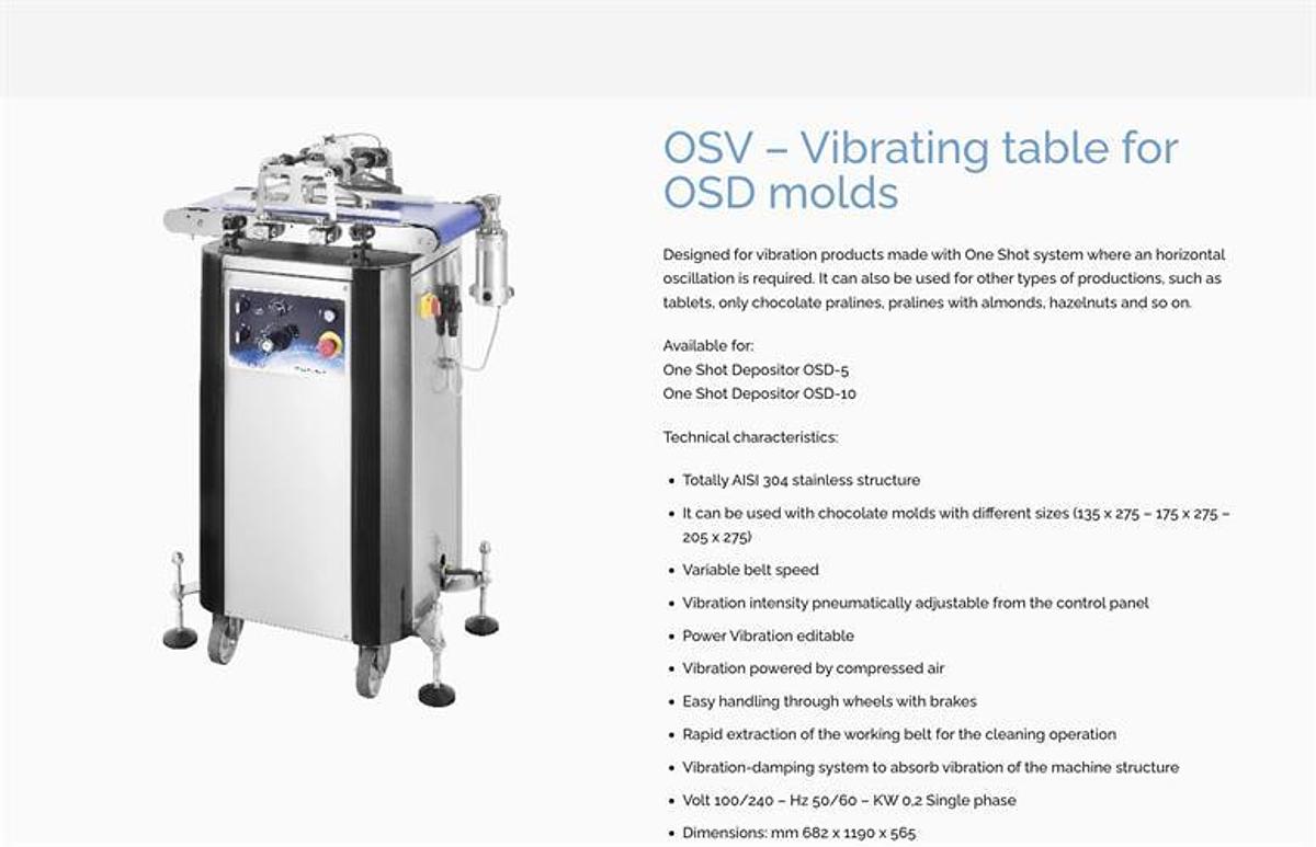 Used Pomati Model OSV Vibrating Conveyor