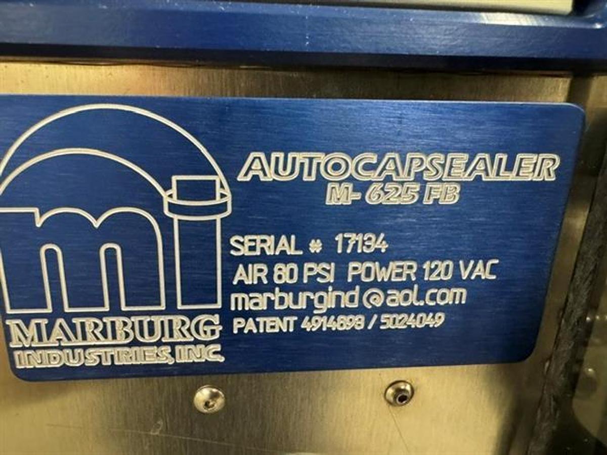 Used Marburg Model M-625FB Auto Cap Sealer/Shrink Bander