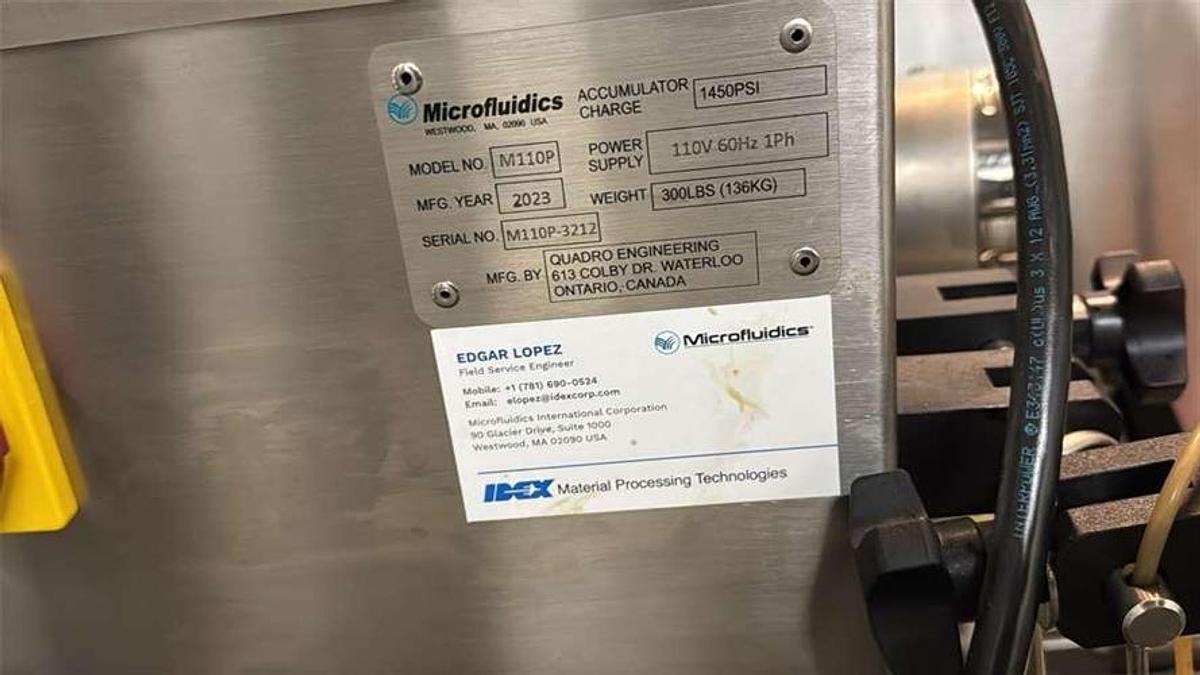 Used Microfluidics Model M110P Microfluidizer Homogenizer