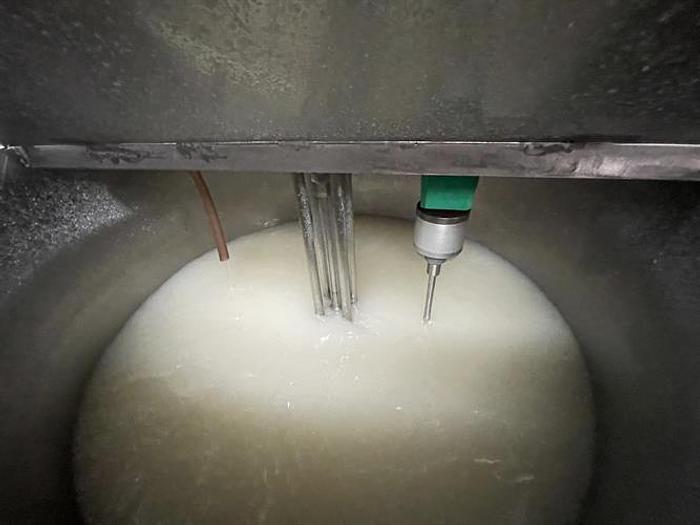 Used Groen 300 Gallon Stainless Steel Jacketed Kettle with High Shear and Prop Mixers